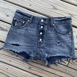 Levi’s 501 Denim Shorts Red Tab Faded Black